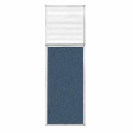 Versare Hush Panel Configurable Cubicle Partition 2' x 6' W/ Window Caribbean Fabric Clear Fluted Window 1812497-1